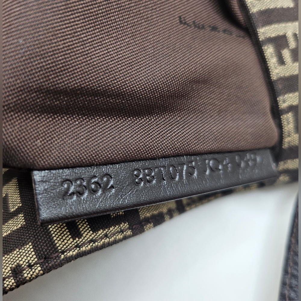 FENDI Zucchino Canvas Mamma Baguette Crossbody Bag - Picture 8 of 11